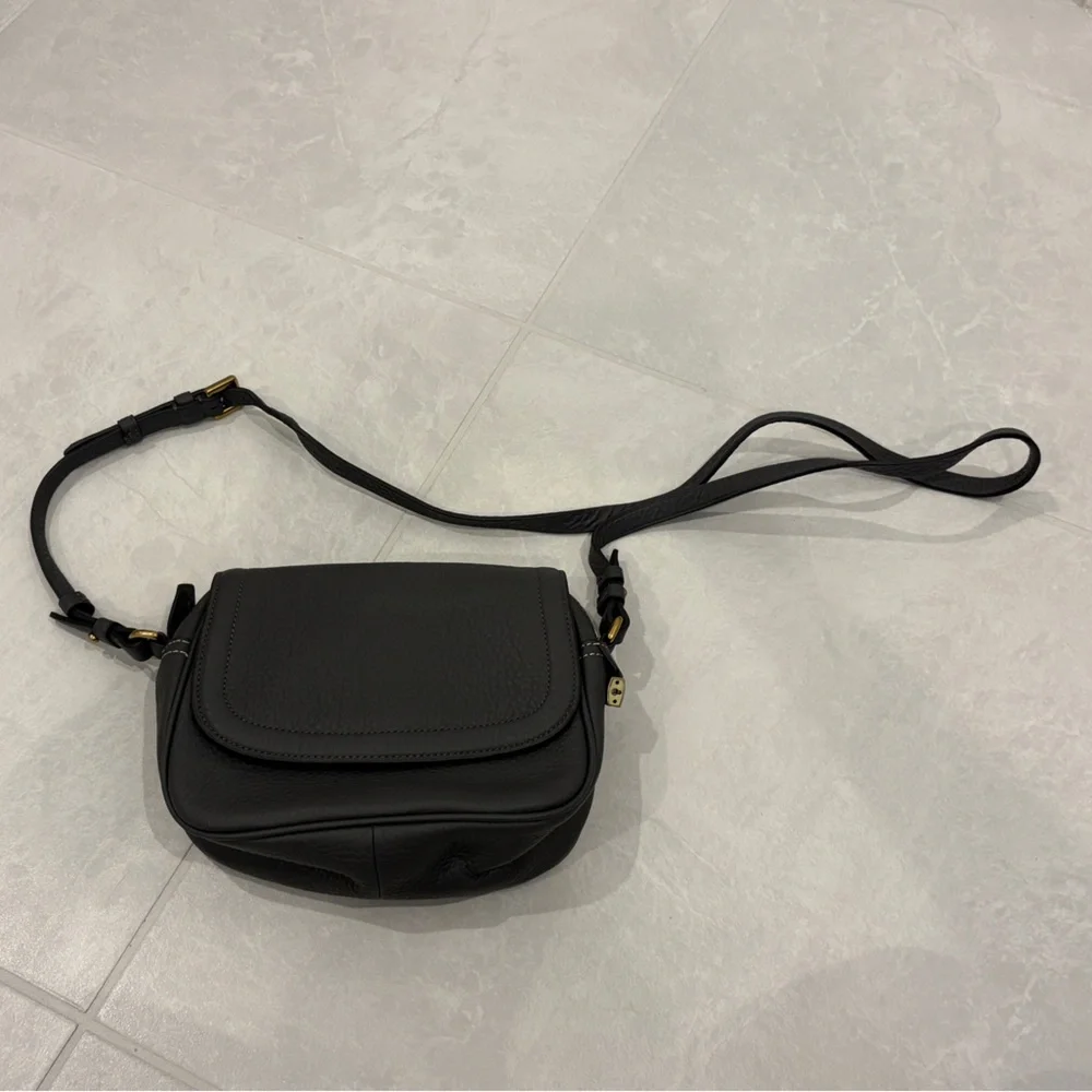 J. Crew Signet Flap Leather Crossbody Bag